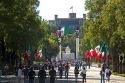 A view of the Monument to the Heroic Cadets with Chapultepec Castle in the background in Mexico City, Mexico.