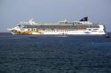 Norwegian Cruise Line, Pride of Hawaii cruise ship in the Pacific Ocean near the Big Island of Hawaii.