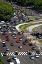 Traffic along the Avenida 9 de Julio in Buenos Aires, Argentina.