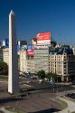 The Obelisk at the Plaza de la Republica in Buenos Aires, Argentina.