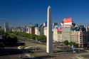 The Obelisk in the Plaza de la Republica along the Avenida 9 de Julio in Buenos Aires, Argentina.