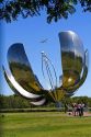 Stainless steel and aluminium Floralis Generica sculpture by Eduardo Catalano located in the United Nations Park in the Recoleta barrio of Buenos Aires, Argentina.