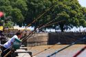 Fishing along the Rio de la Plata in Buenos Aires, Argentina.