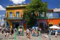 Colorful buildings on the Caminito in the La Boca barrio in Buenos Aires, Argentina.