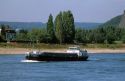 River barge on the Upper Rhine near Loreley, Germany.