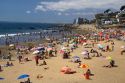 Beach scene at Concon on the Pacific Ocean in Chile.