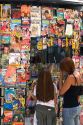 Kiosk selling magazines and snack on the Paseo Ahumada in Santiago, Chile.
