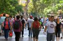 People walk on the Paseo Ahumada in Santiago, Chile.
