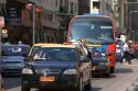 Traffic street scene in Santiago, Chile.