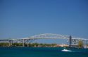 The Blue Water Bridge is a twin-span bridge that spans the St. Clair River between Port Huron, Michigan and Point Edward, Ontario.