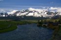 The Salmon River flowing through the Sawtooth Valley at Lower Stanley, Idaho.