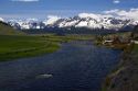 The Salmon River flowing through the Sawtooth Valley at Lower Stanley, Idaho.