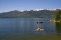 Bass fishing boat on Cascade Lake in Valley County, Idaho. Winter image of same location. http://www.drfphoto.com/photo/16246/