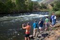 Chinook Salmon fishing along the banks of the Little Salmon River near Riggins, Idaho.