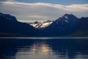 Rocky Mountains at Lake McDonald, the largest lake in Glacier National Park, Montana.