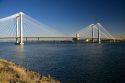 The Ed Hendler Bridge spanning the Columbia River between Pasco and Kennewick, Washington.