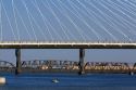 The Ed Hendler Bridge spanning the Columbia River between Pasco and Kennewick, Washington.