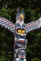 Totem pole located in Stanley Park at Vancouver, British Columbia, Canada.