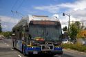 Electric trolleybus in Vancouver, British Columbia, Canada.