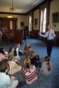 Governer John Lynch speaking to school children inside the New Hampshire State House at Concord, New Hampshire, USA.