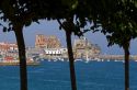 Church of Santa Maria and castle lighthouse in the harbor at Castro Urdiales, Cantabria, northern Spain.