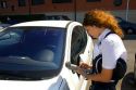 Parking enforcement officer in the town of Castro Urdiales, Cantabria, northern Spain.