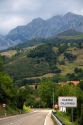 Road through the Picos de Europa near Potes, Liebana, Cantabria, northwestern Spain.