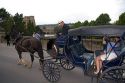 Horse drawn carriage taxi in the city of Bath, Somerset, England.