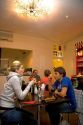 A couple eating ice cream at a cafe in the city of Bath, Somerset, England.