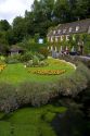 Trout farm in the village of Bibury, Gloucestershire, England.
