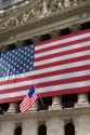 Exterior of the New York Stock Exchange in lower Manhattan, New York City, New York, USA.