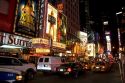 Broadway theatres in midtown-Manhattan, New York City, New York, USA.