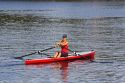 Rowing on the Charles River near Harvard University in Cambridge, Greater Boston, Massachusetts, USA.
