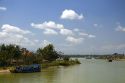 Boats on the Thu Bon River at Hoi An, Vietnam.