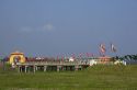 Memorial portal to Ho Chi Minh at the Hien Luong Bridge spanning the Ben Hai River in Quang Tri Province, Vietnam.