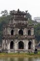 Thap Rua or the Tortoise Tower in the center of Hoan Kiem Lake in Hanoi, Vietnam.