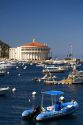 The Catalina Casino and Avalon harbor on Catalina Island, California, USA.