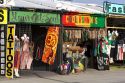 People and boardwalk retail space at Venice Beach, Los Angeles, California.