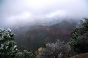 Snow storm at the South Rim of the Grand Canyon, Arizona, USA.