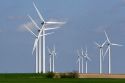 Wind turbines of the Smoky Hills Wind Farm in Ellsworth County, Kansas, USA.