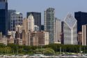Highrise buildings and skyline of Chicago, Illinois, USA.