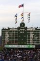 Scoreboard at Wrigley Field in Chicago, Illinois, USA.