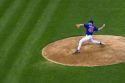 Chicago Cubs pitcher Rich Harden throwing a pitch at Wrigley Field, Chicago, Illinois, USA.