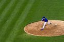 Chicago Cubs pitcher Rich Harden throwing a pitch at Wrigley Field, Chicago, Illinois, USA.