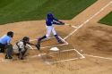 Major League Baseball player up to bat at Wrigley Field in Chicago, Illinois, USA.