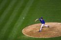 Chicago Cubs pitcher Rich Harden throwing a pitch at Wrigley Field, Chicago, Illinois, USA.