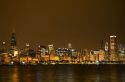Chicago skyline at night, Illinois, USA.