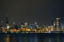 Chicago skyline at night, Illinois, USA.