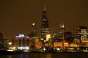 Chicago skyline at night, Illinois, USA.