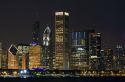 Chicago skyline at night, Illinois, USA.